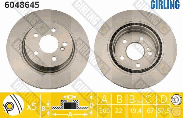 Girling 6048645 - Тормозной диск autospares.lv