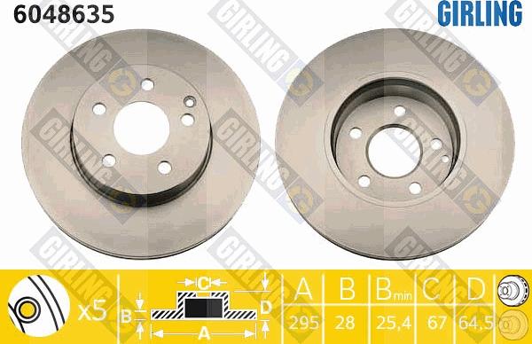 Girling 6048635 - Тормозной диск autospares.lv