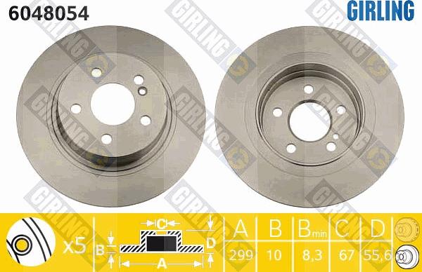 Girling 6048054 - Тормозной диск autospares.lv