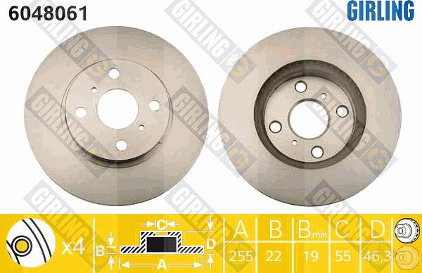 Girling 6048061 - Тормозной диск autospares.lv