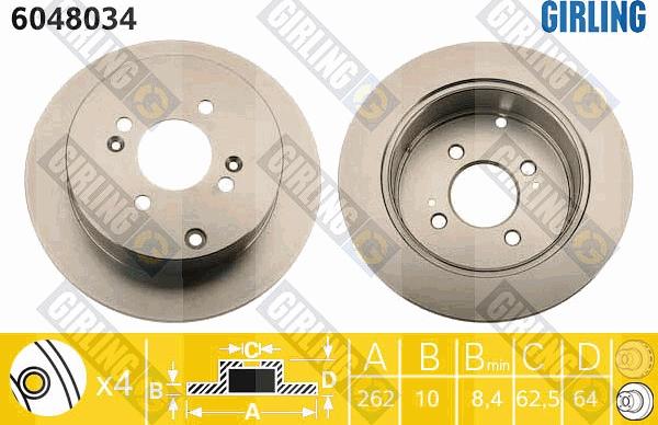 Girling 6048034 - Тормозной диск autospares.lv