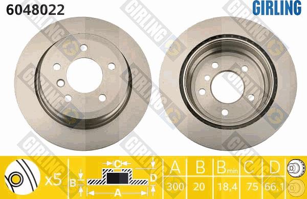 Girling 6048022 - Тормозной диск autospares.lv