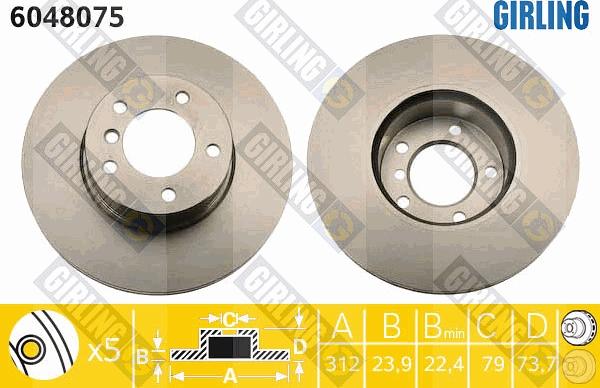 Girling 6048075 - Тормозной диск autospares.lv