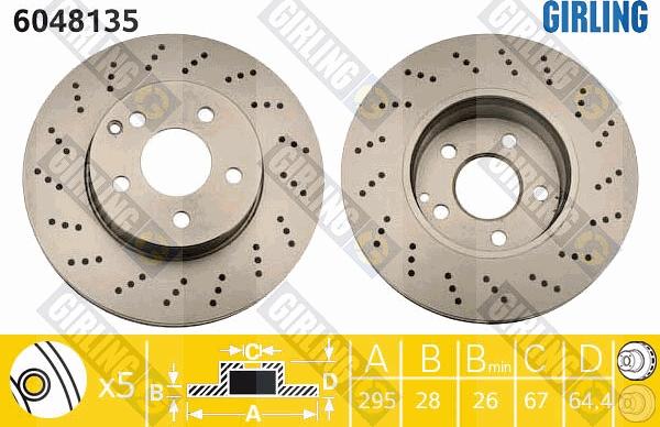 Girling 6048135 - Тормозной диск autospares.lv