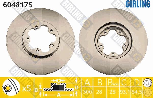 Girling 6048175 - Тормозной диск autospares.lv