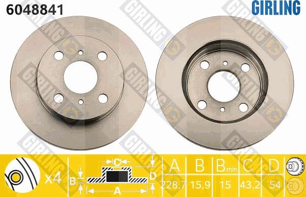 Girling 6048841 - Тормозной диск autospares.lv