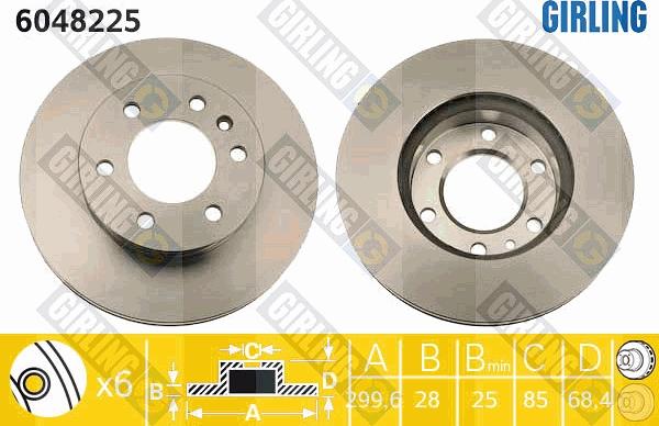 Girling 6048225 - Тормозной диск autospares.lv