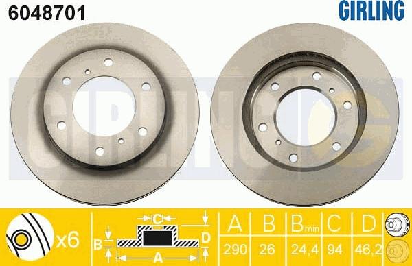 Girling 6048701 - Тормозной диск autospares.lv