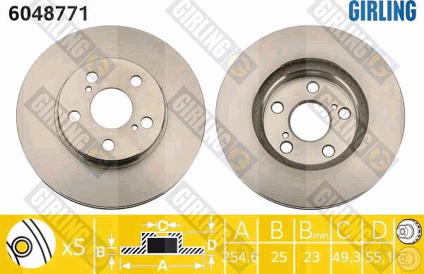 Girling 6048771 - Тормозной диск autospares.lv