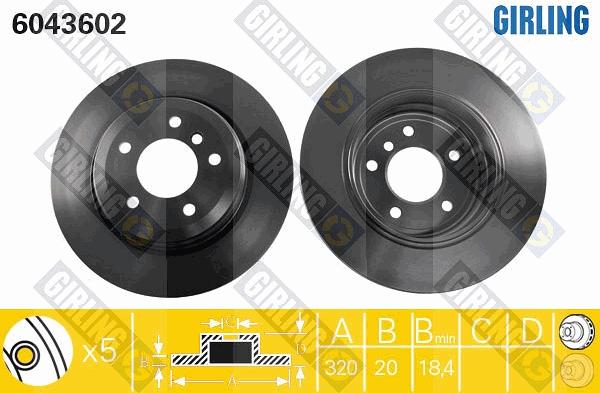 Girling 6043602 - Тормозной диск autospares.lv