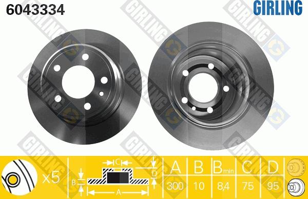 Girling 6043334 - Тормозной диск autospares.lv