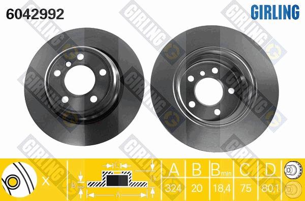 Girling 6042992 - Тормозной диск autospares.lv