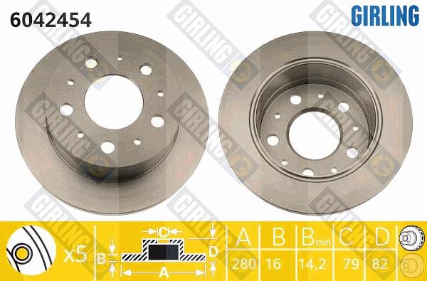 Girling 6042454 - Тормозной диск autospares.lv