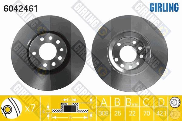 Girling 6042461 - Тормозной диск autospares.lv