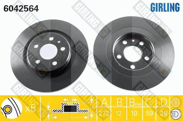 Girling 6042564 - Тормозной диск autospares.lv