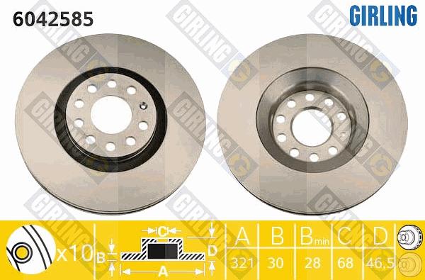 Girling 6042585 - Тормозной диск autospares.lv