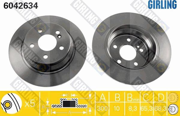 Girling 6042634 - Тормозной диск autospares.lv