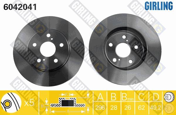 Girling 6042041 - Тормозной диск autospares.lv