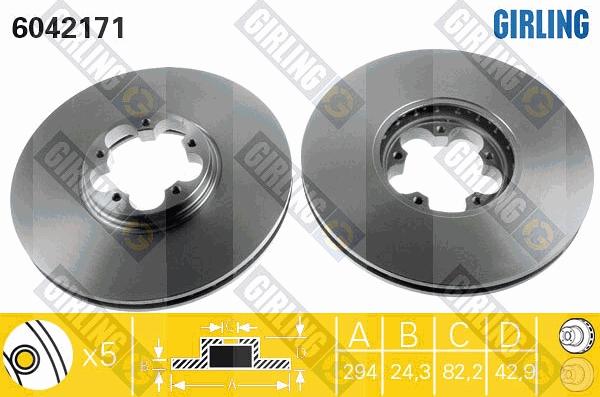 Girling 6042171 - Тормозной диск autospares.lv