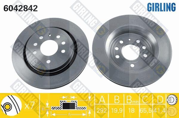 Girling 6042842 - Тормозной диск autospares.lv