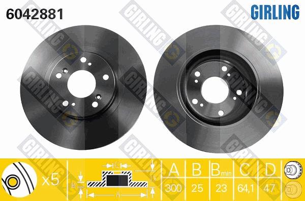 Girling 6042881 - Тормозной диск autospares.lv