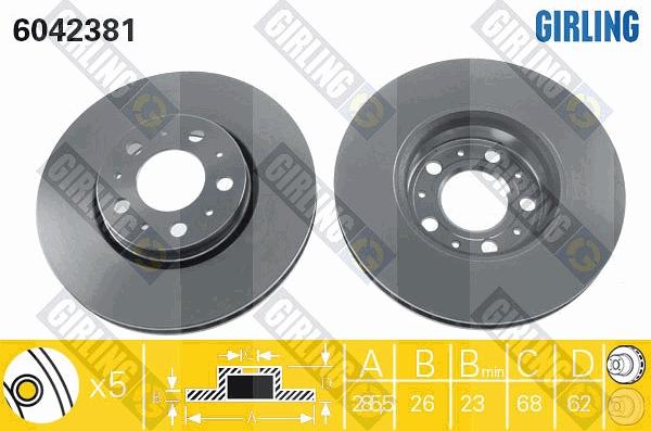 Girling 6042381 - Тормозной диск autospares.lv