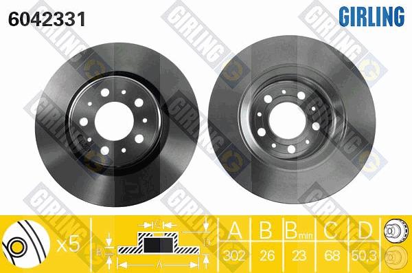 Girling 6042331 - Тормозной диск autospares.lv