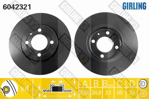 Girling 6042321 - Тормозной диск autospares.lv