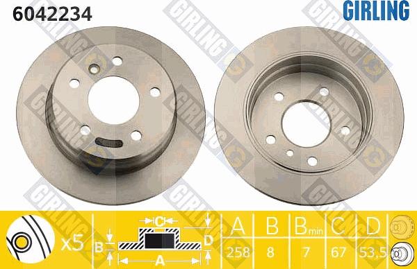 Girling 6042234 - Тормозной диск autospares.lv