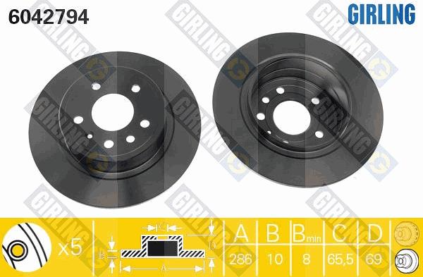 Girling 6042794 - Тормозной диск autospares.lv