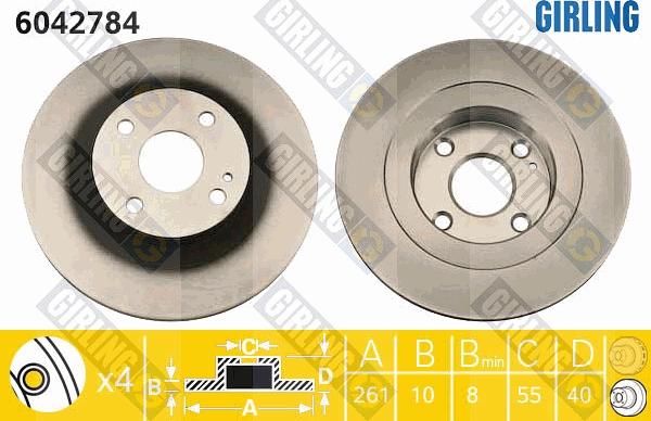 Girling 6042784 - Тормозной диск autospares.lv