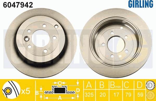 Girling 6047942 - Тормозной диск autospares.lv