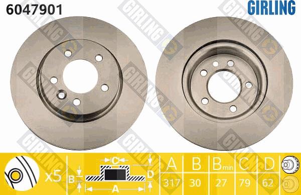 Girling 6047901 - Тормозной диск autospares.lv