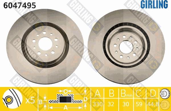 Girling 6047495 - Тормозной диск autospares.lv