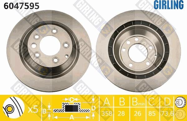 Girling 6047595 - Тормозной диск autospares.lv