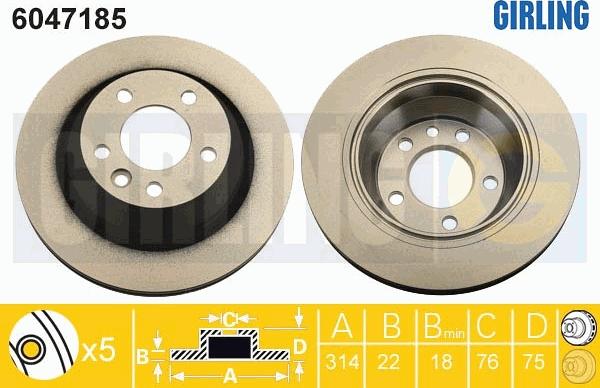 Girling 6047185 - Тормозной диск autospares.lv