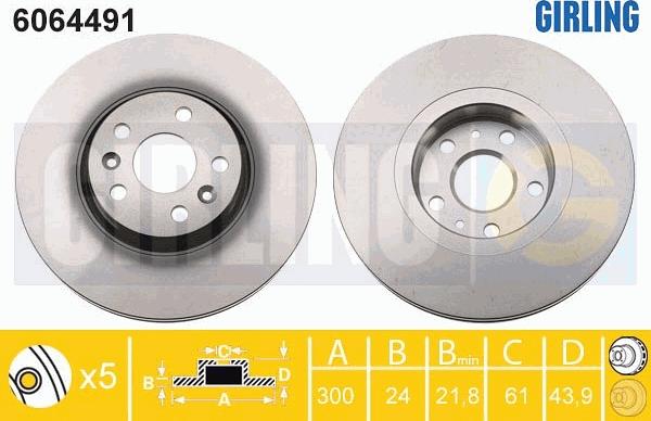 Girling 6064491 - Тормозной диск autospares.lv