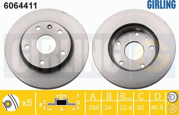 Girling 6064411 - Тормозной диск autospares.lv