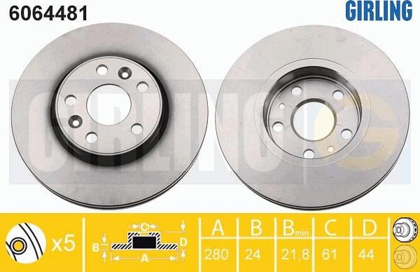 Girling 6064481 - Тормозной диск autospares.lv