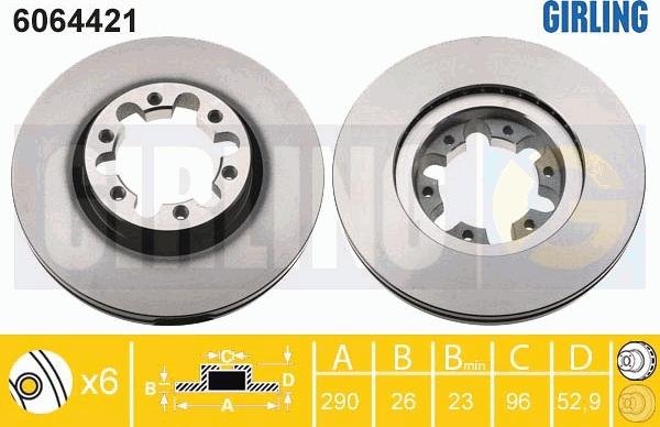 Girling 6064421 - Тормозной диск autospares.lv