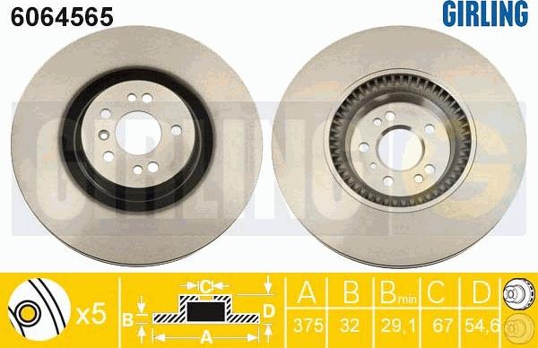 Girling 6064565 - Тормозной диск autospares.lv