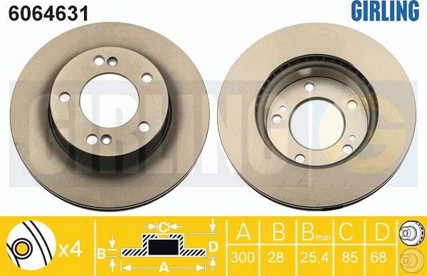 Girling 6064631 - Тормозной диск autospares.lv