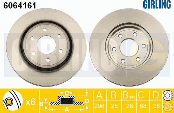 Girling 6064161 - Тормозной диск autospares.lv