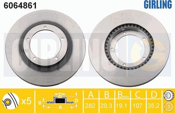 Girling 6064861 - Тормозной диск autospares.lv