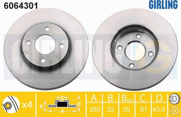 Girling 6064301 - Тормозной диск autospares.lv