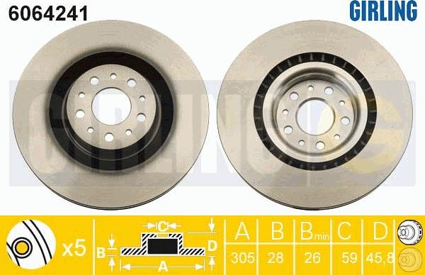 Girling 6064241 - Тормозной диск autospares.lv