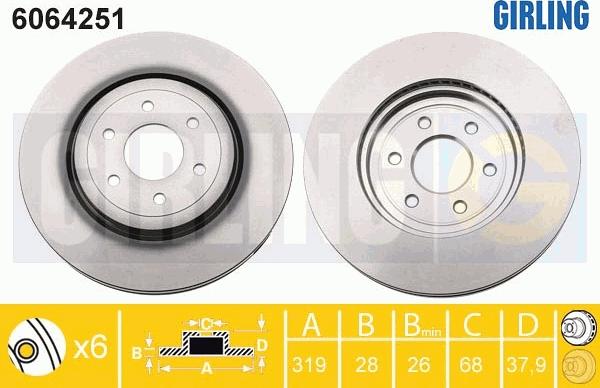 Girling 6064251 - Тормозной диск autospares.lv