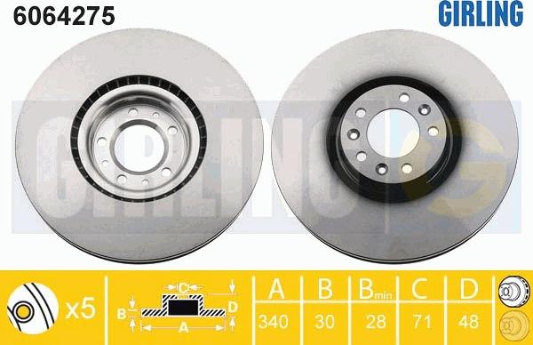 Girling 6064275 - Тормозной диск autospares.lv