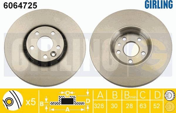 Girling 6064725 - Тормозной диск autospares.lv