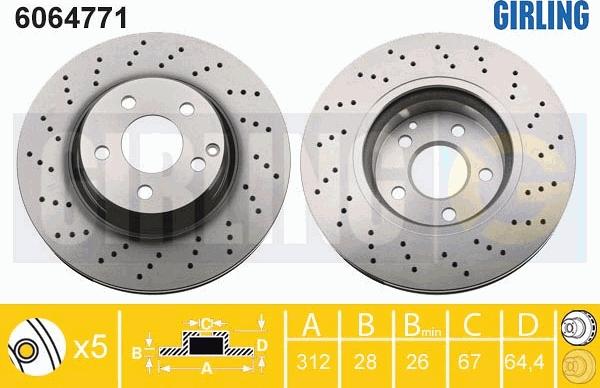 Girling 6064771 - Тормозной диск autospares.lv